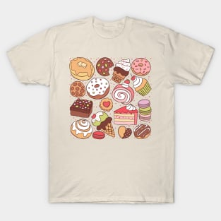 Cute sweet desserts illustration T-Shirt